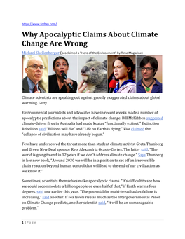 Why Apocalyptic Claims About Climate Change Are Wrong