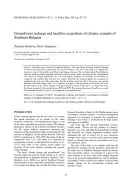 Evaluation and Mapping of the Mean Annual Groundwater Recharge in SE