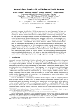 Automatic Detection of Arabicized Berber and Arabic Varieties