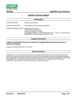 Safety Data Sheet