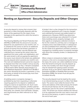 Fact Sheet #9: Renting an Apartment - Security Deposits and Other Charges Page 2 of 2