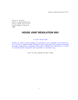 House Joint Resolution 2001