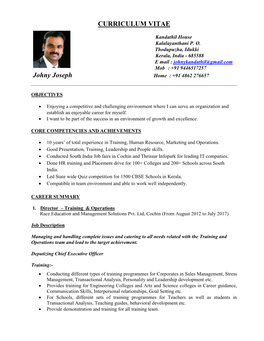 CURRICULUM VITAE Johny Joseph