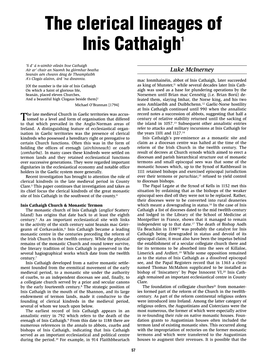 The Clerical Lineages of Inis Cathaigh1