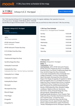 113KJ Bus Time Schedule & Line Route