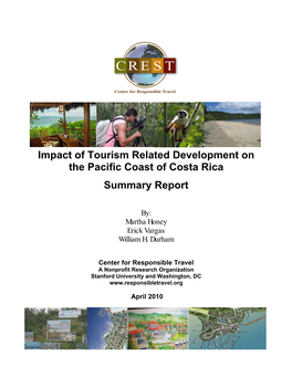 Impact of Tourism Related Development on the Pacific Coast of Costa Rica Summary Report