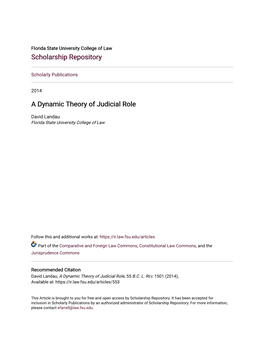 A Dynamic Theory of Judicial Role