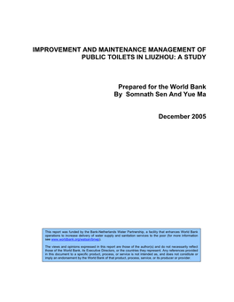 Improvement and Maintenance Management of Public Toilets in Liuzhou: a Study