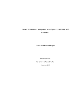 The Economics of Corruption: a Study of Its Rationale and Measures