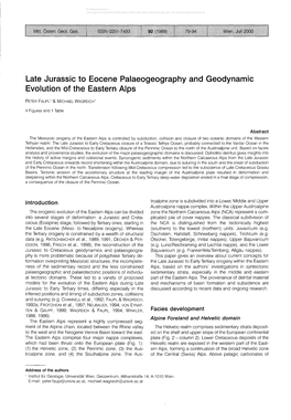 Late Jurassic to Eocene Palaeogeography and Geodynamic Evolution of the Eastern Alps