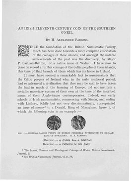 AN IRISH ELEVENTH-CENTURY COIN of the SOUTHERN O'neil. I