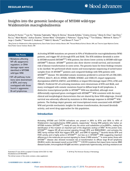 Insights Into the Genomic Landscape of MYD88 Wild-Type Waldenström