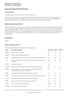 Blueprint Genetics Noonan Syndrome Panel