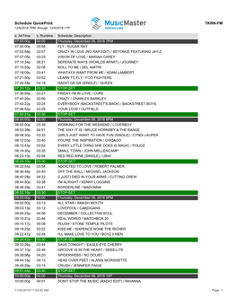 Schedule Quickprint TKRN-FM