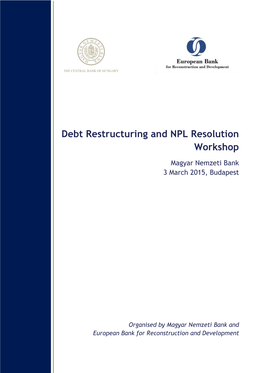 Debt Restructuring and NPL Resolution Workshop