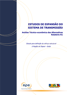 Estudo Para Definição Do Reforço Estrutural À Região De Itapaci - Goiás Ministério De Minas E Energia