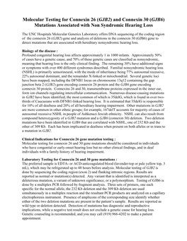 Molecular Test for Non Syndromic Hearing Loss