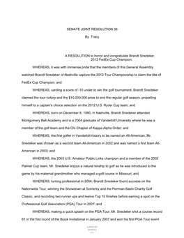 SENATE JOINT RESOLUTION 36 By