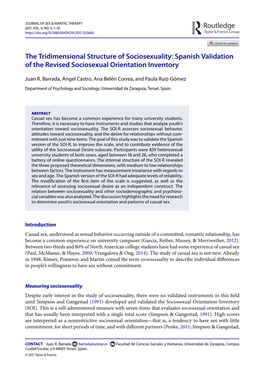 Spanish Validation of the Revised Sociosexual Orientation Inventory