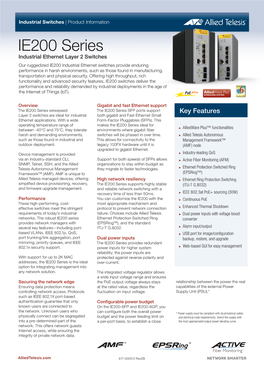 IE200 Series Data Sheet