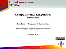 Computational Linguistics Introduction