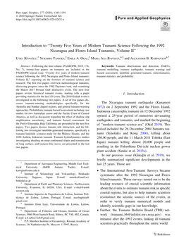 Twenty Five Years of Modern Tsunami Science Following the 1992 Nicaragua and Flores Island Tsunamis, Volume II’’