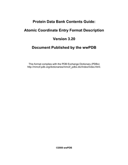 Protein Data Bank Contents Guide: Atomic Coordinate Entry Format