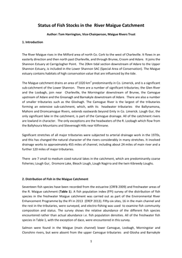 Status of Fish Stocks in the River Maigue Catchment