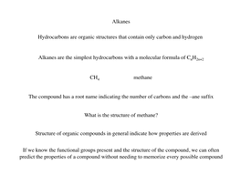 Alkanes Hydrocarbons Are Organic Structures That Contain Only Carbon