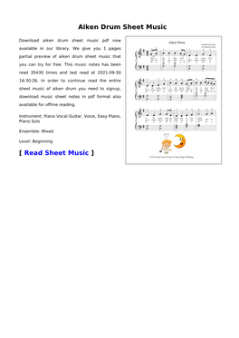 Aiken Drum Sheet Music