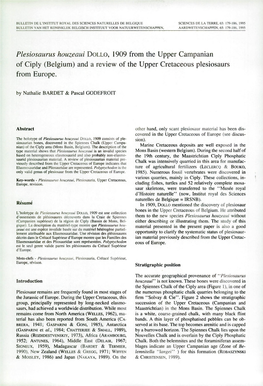 And a Review of the Upper Cretaceous Plesiosaurs from Europe