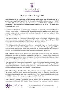 Ordinanza N. 26 Del 29 Maggio 2017