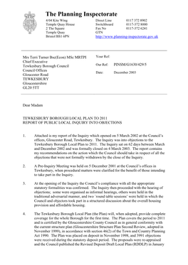 Tewkesbury Borough Council Our Ref: PINSM/G1630/429/5 Council Offices Date: December 2003 Gloucester Road TEWKESBURY Gloucestershire GL20 5TT