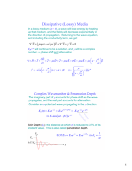 Dissipative (Lossy) Media