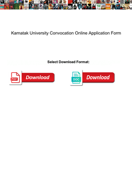 Karnatak University Convocation Online Application Form