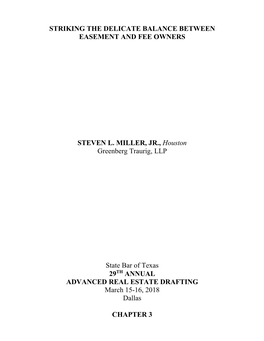 Striking the Delicate Balance Between Easement and Fee Owners
