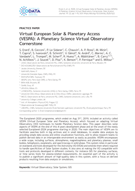 A Planetary Science Virtual Observatory Cornerstone