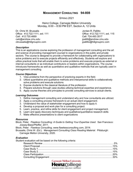 Management Consulting Syllabus 98