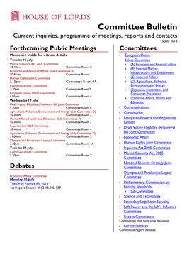 Committee Bulletin