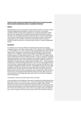 Using Bus Boarding Data to Identify Roles for Transport Providers Within Contextual Safeguarding Systems - Accepted for Publication