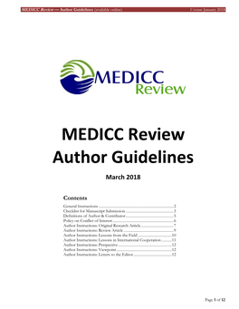 MEDICC Review Author Guidelines March 2018