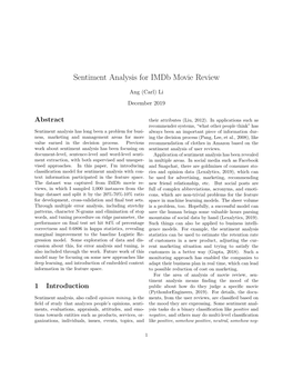 Sentiment Analysis for Imdb Movie Review