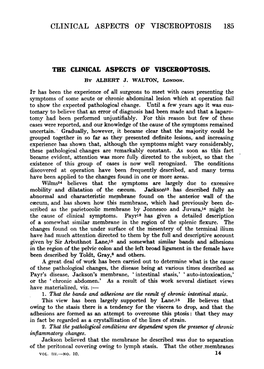 The CLINICAL ASPECTS of VISCEROPTOSIS 213