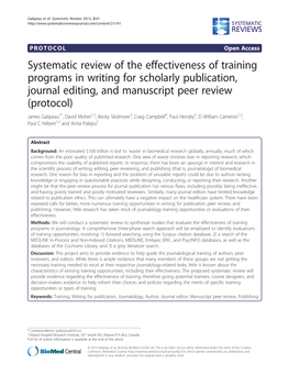 Systematic Review of the Effectiveness of Training Programs in Writing For