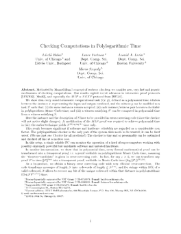 Checking Computations in Polylogarithmic Time