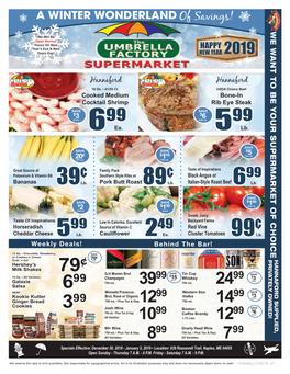 A WINTER WONDERLAND of Savings! WE WANT to BE YOUR SUPERMARKET of CHOICE