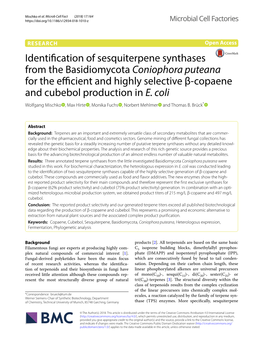 Identification of Sesquiterpene Synthases from the Basidiomycota Coniophora Puteana for the Efficient and Highly Selective Β-Co