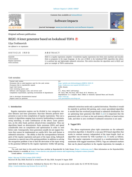 Software Impacts RE2C: a Lexer Generator Based on Lookahead-TDFA