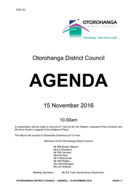 Original Council Agenda