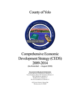 County of Yolo Comprehensive Economic Development Strategy